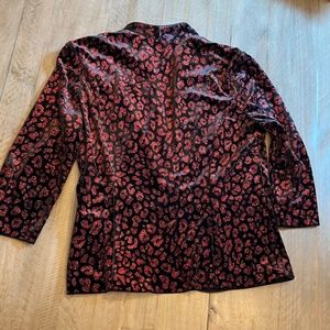 Alex Evenings Two Piece Twin Set in Black and Red - Size M